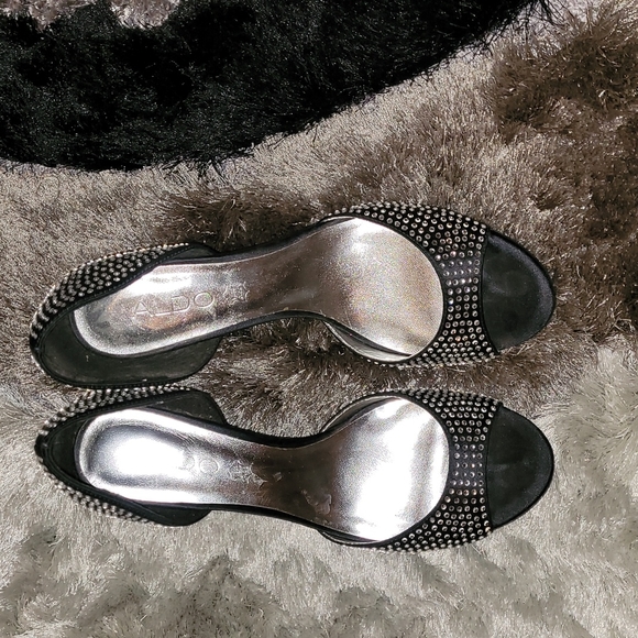 💕Aldo Black and Bling Open Toe Sandals - Size 10💕 - Picture 3 of 10